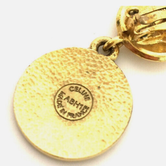 💝 Celine Gold Tone Clip-on Earrings made in France 💝 - Picture 5 of 5